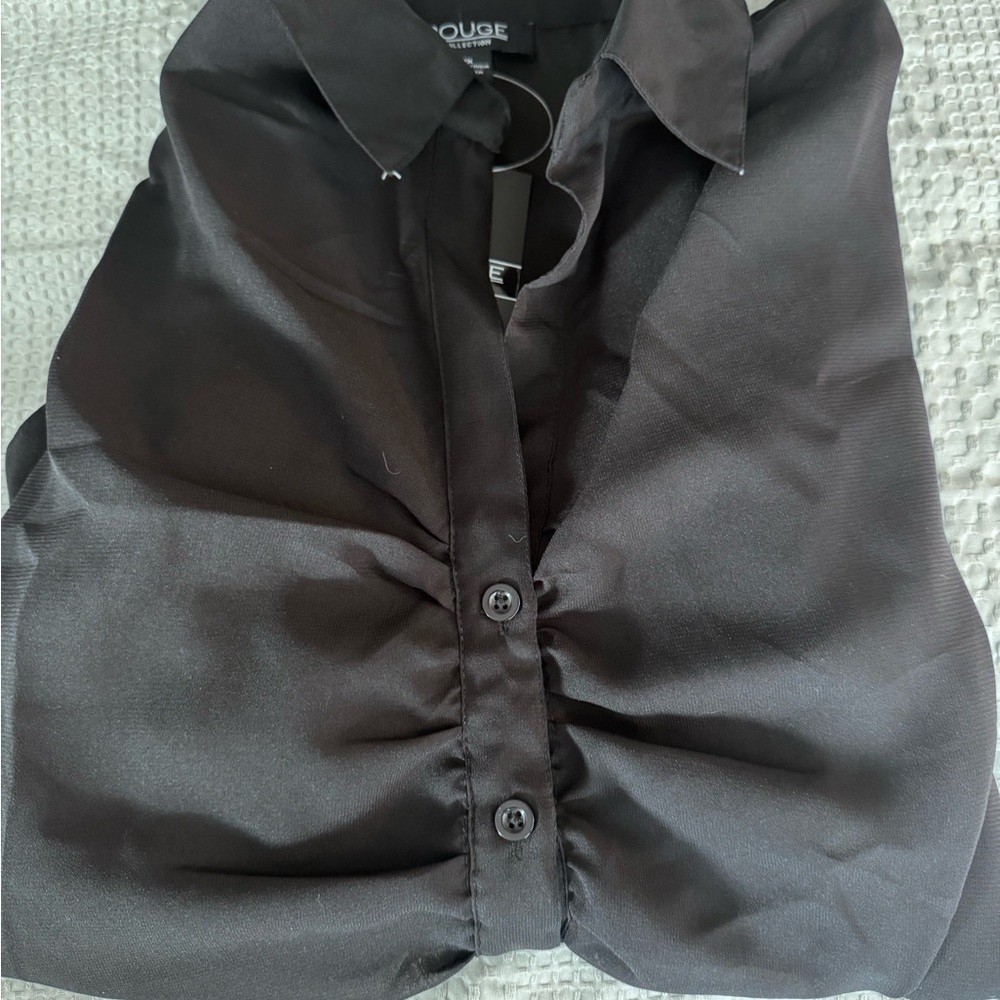Rouge Helium Black Button Down Shirt
